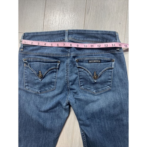 Hudson Womens Collin Mid Rise Skinny Jeans Medium Wash Flap Pocket Sz 28 - Picture 9 of 10